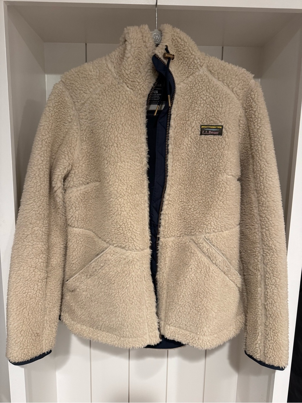 L.L. Bean Women's Cream Sherpa Fleece Jacket